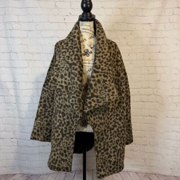 Helene Berman X Anthropologie Faux Feather Leopard Jacket size 6 - Picture 2 of 10